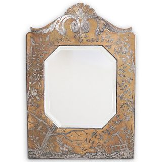 Art Deco Etched Bronze Vanity Mirror