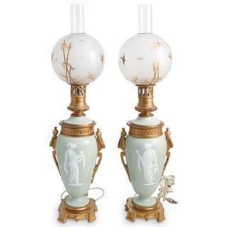 Pair of Pate Sur Pate Bronze Mounted Lamps