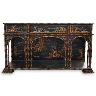 Chinoiserie Wood Console Table
