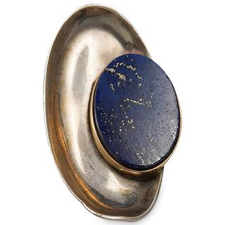 Sterling & 14K Gold Lapis Lazuli Designer Ring