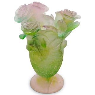 Daum Pate De Verre Crystal Vase
