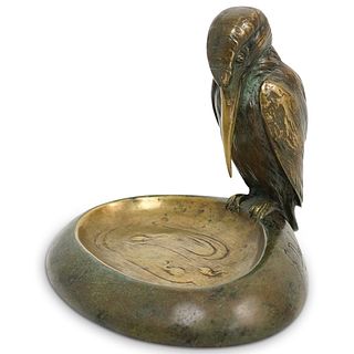 Frederic Debon (1897-1920 French) Kingfisher Bronze Dish