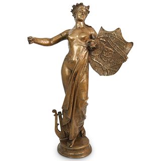 Signed Lady Justice Bronze Sculpture