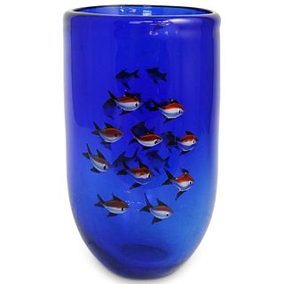 Murano Fish Aquarium Art Glass Vase