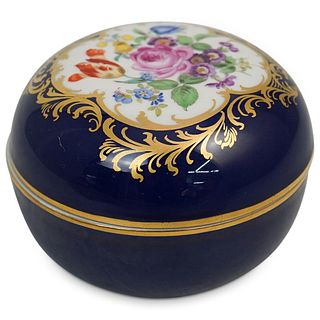 Meissen Cobalt Porcelain Circular Box