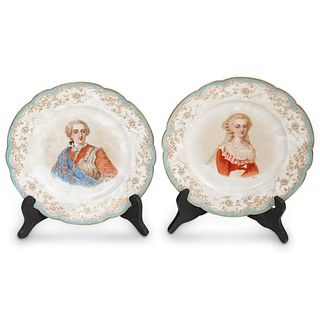 Pair Of Sevres Porcelain Portrait Plates