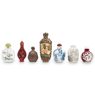 (7 Pc) Misc. Group Of Chinese Snuff Bottles