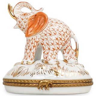 Limoges Porcelain Elephant Trinket Box