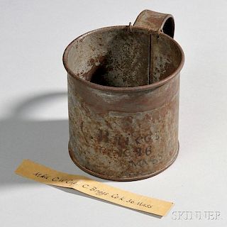 Civil War Tin Cup Identified to Charles Briggs, Company K, 36th Massachusetts Volunteers