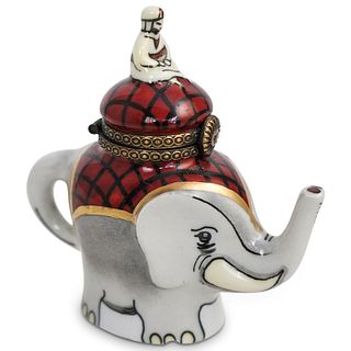 Limoges "Indian Elephant with Man" Trinket Box