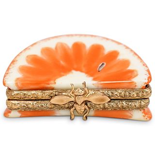 Limoges Orange Sliced Porcelain Trinket Box