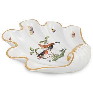 Herend Porcelain "Rothschild Bird" Shell Shape Dish