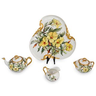 (4 Pc) J.P. Limoges Porcelain Tea Set