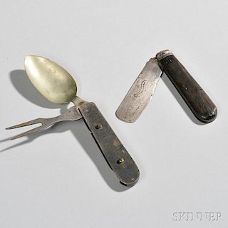 Knife, Fork, and Spoon Combination Set Carried by Sawyer Farrington, 3rd Vermont Light Artillery