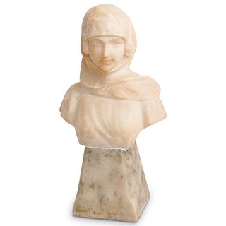 Art Nouveau Italian Alabaster Female Bust
