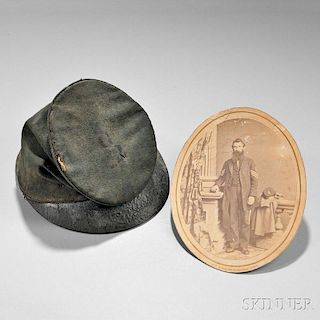 McDowell-style Forage Cap and Image of First Sergeant James L. McClure, Killed at the Battle of Antietam