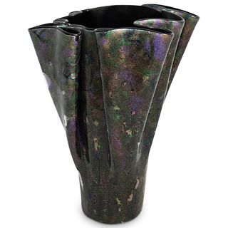 Signed Art Glass Handkerchief Vase