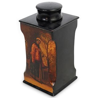 Signed Russian Painted Lacquer Tea Caddy