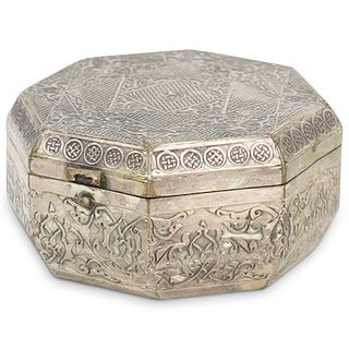 Antique Silver Plated Brass Jewelry Box
