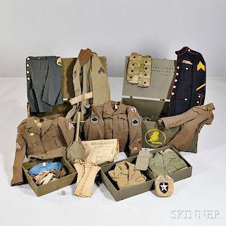 Group of Military Uniforms and Trunks