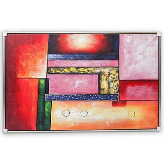 Abstract Mixed Media On Canvas Painting