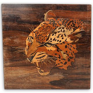Marquetry Wood Wildcat Panel