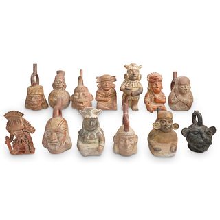 (13Pc) Pre-Columbian Style Figural Pottery
