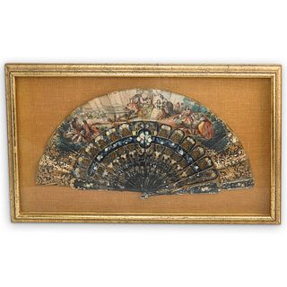 French 19th Century Framed Hand Painted Fan