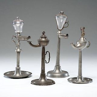 Pewter Tall Fluid Lamps 