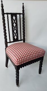 English Bobbin Turned Gothic Side Chair, 19th Century