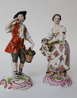 Pair of Sevres Porcelain Figures of Grape Harvesters, 19th Century