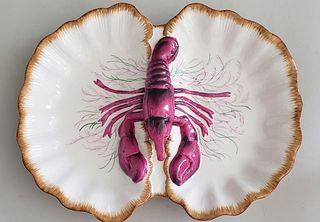Limoges Porcelain Lobster Form Serving Dish