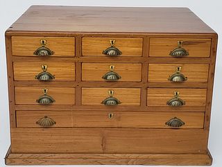 Antique Ten Drawer Watch Maker's Jeweler's Cabinet