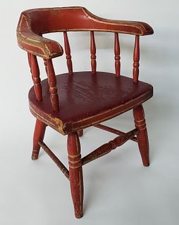 New England Child's Firehouse Windsor Chair, 19th Century