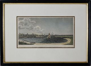 Benjamin Tanner Hand Colored Engraving "The Town of Sherburne in the Island of Nantucket", 1895