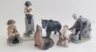 Collection of Six Royal Doulton Porcelain Animals and Figurines