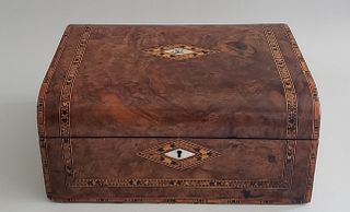 19th Century English Multiwood Inlaid Box