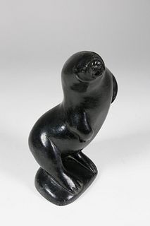 Inuit Hand Carved Soapstone Model of a Sea Lion