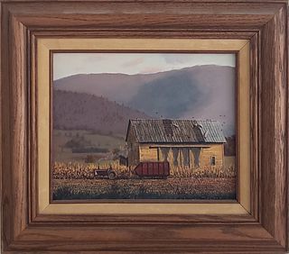 Christopher Robbins Oil on Artist Board, "October Harvest"