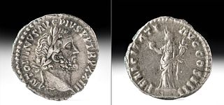 Roman AR Silver Denarius Antoninus Pius
