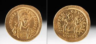 Roman Gold Solidus Emperor Theodosius II