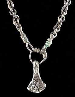 Fine Viking Silver Necklace w/ Thor's Hammer Pendant