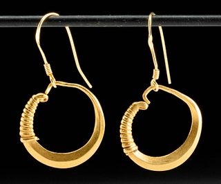 Wearable Roman Gold Hoop Earrings w/ Twisted Tips