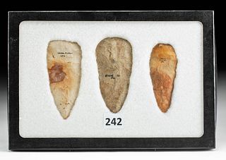 3 Native American Mississippian Chert Projectile Points