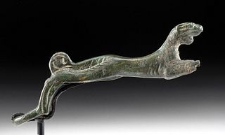 Roman Copper Alloy Patera Handle - Panther Form