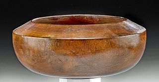 19th C. Hawaiian Kou Wood Footed Bowl