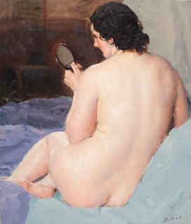 Louis Francois Biloul, Nude Holding Mirror