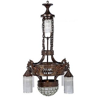 Continental Chandelier with Dragon Motif 