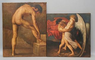 Lot of 2 Paintings, Parable of Jacob