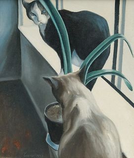 Evans, Oil on Canvas, Cats